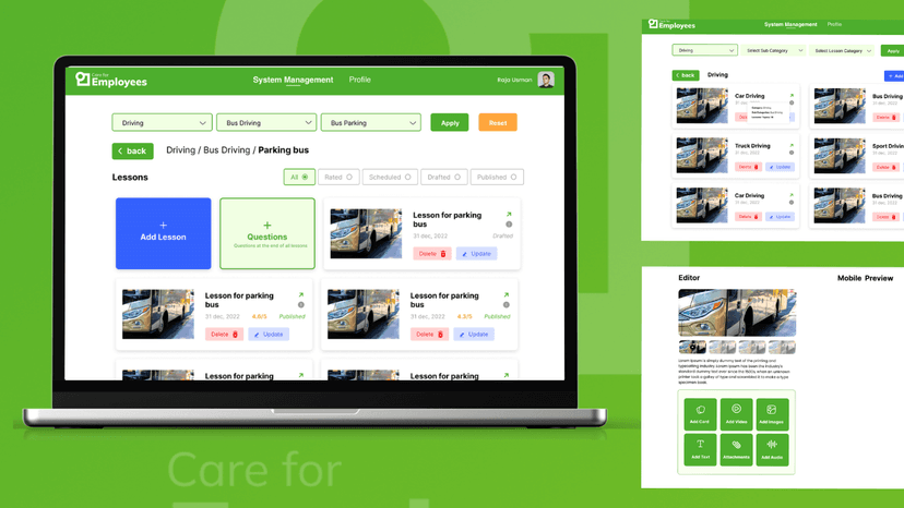 CareForEmployees — Mobile Learning with Rich Media, Quizzes & Ratings
